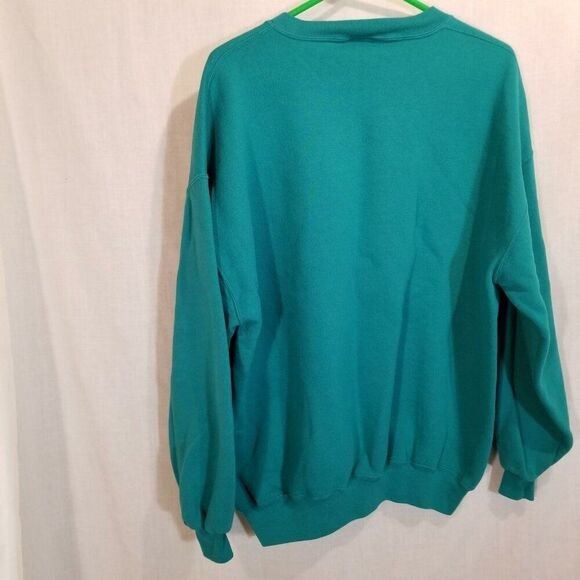 Vintage 80s Russell Athletic Mens Sweatshirt Teal Green XXL Crewneck USA - Picture 8 of 8